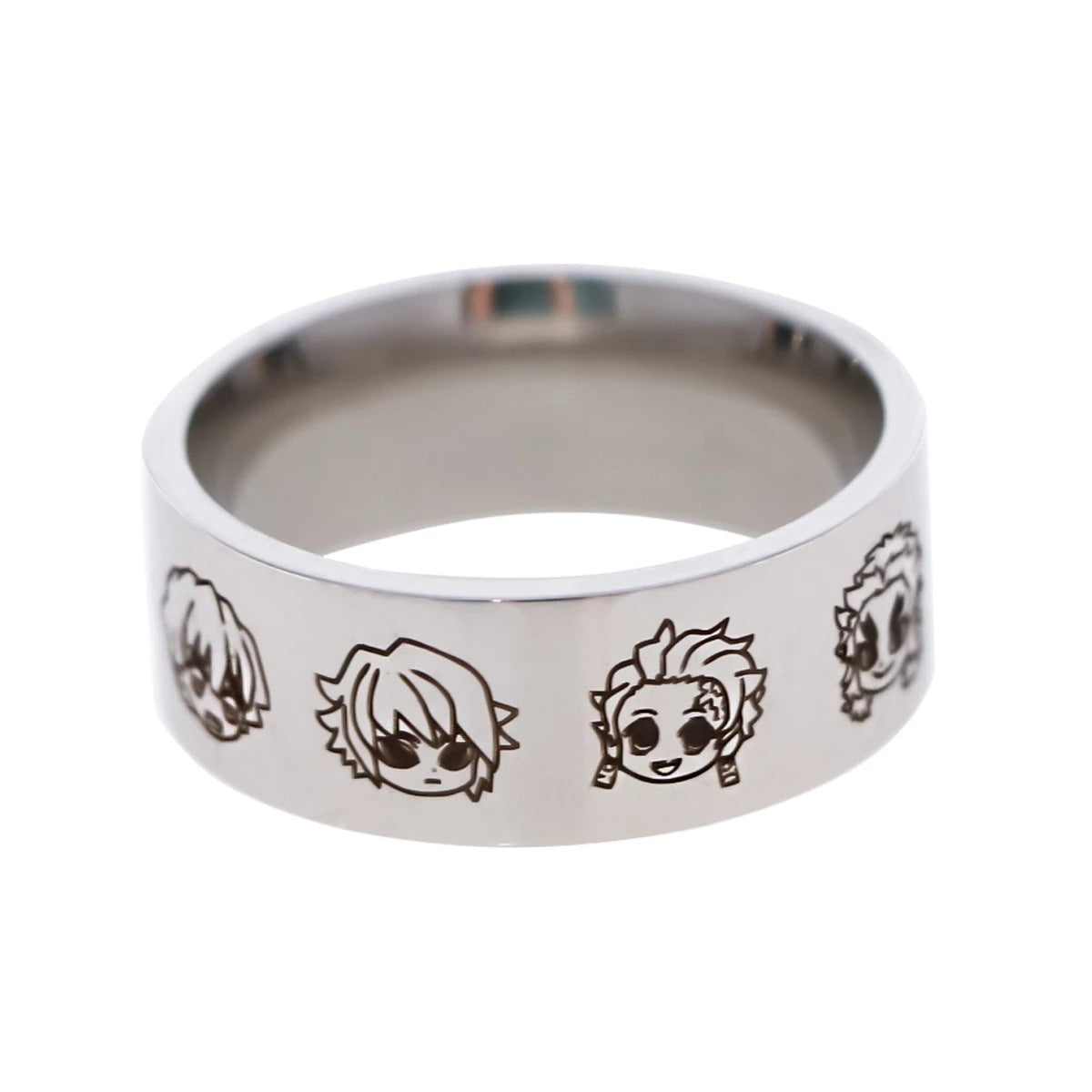 Unisex Anime Stainless Steel Laser Ring