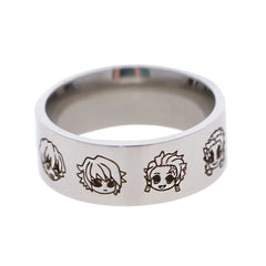 Unisex Anime Stainless Steel Laser Ring