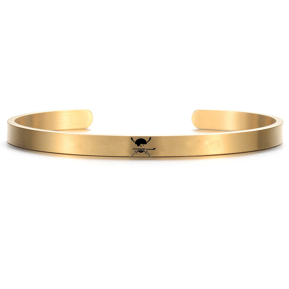 Stainless Steel Luffy Logo Laser Bracelet