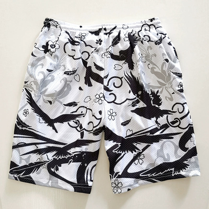 Men's Anime Sasuke Leisure Sports Mesh Shorts