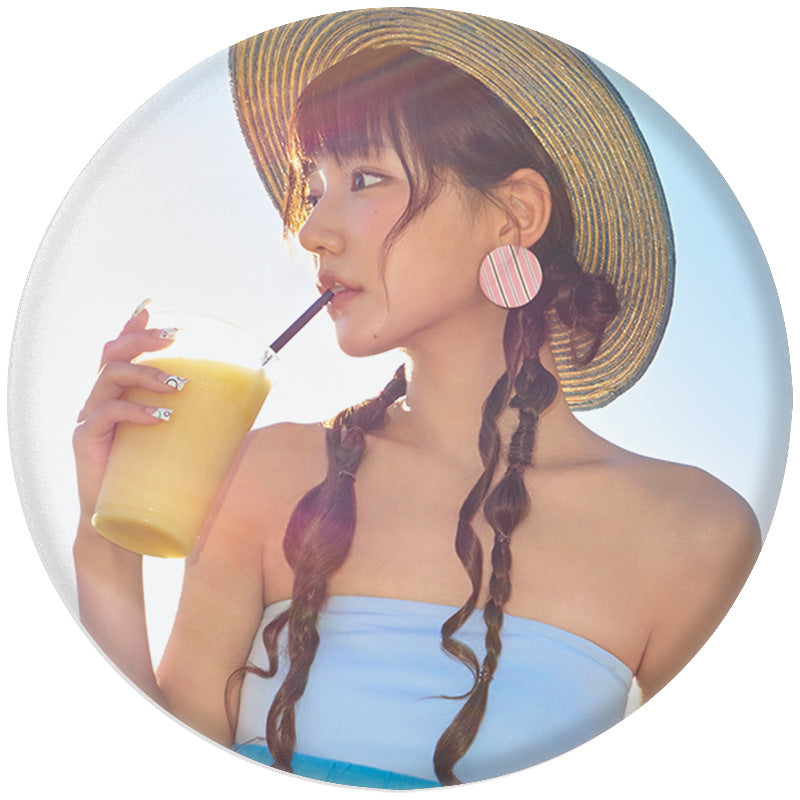 "WHY KiiiKiii" Badge Mirror Keychain Set