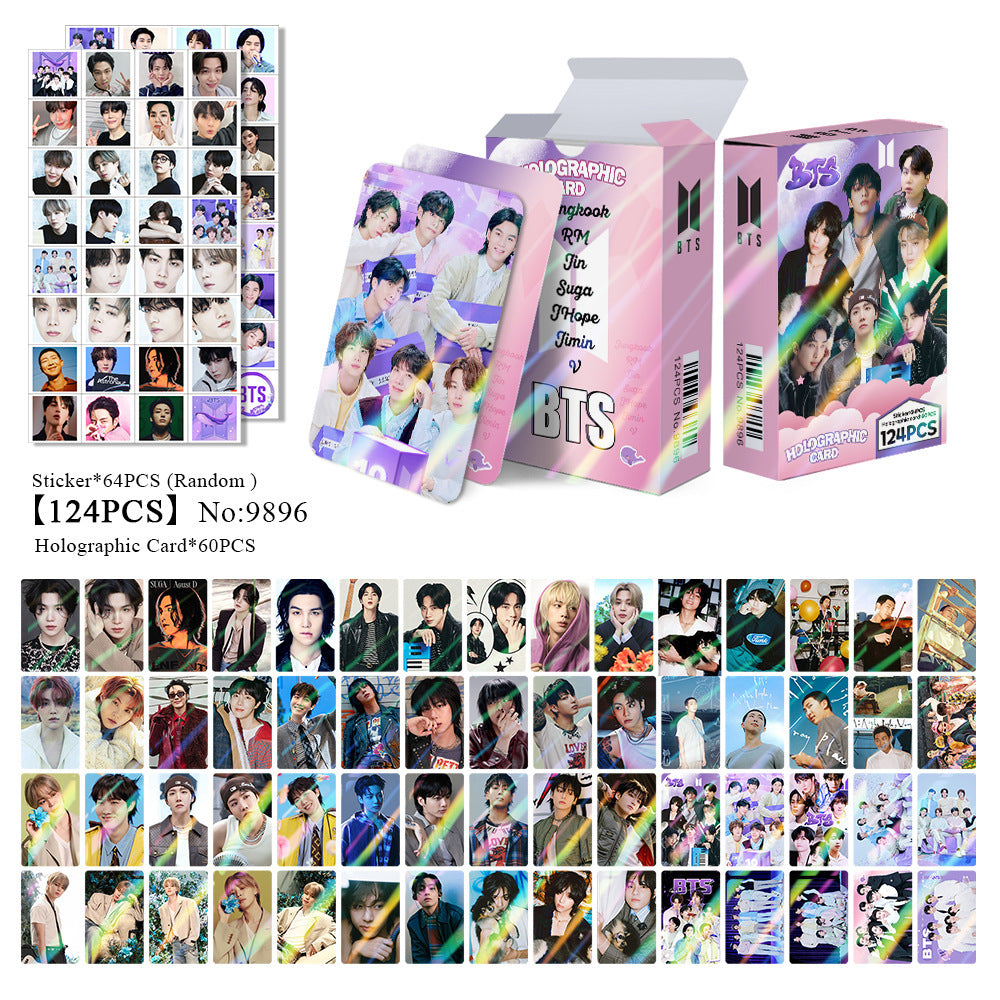 124pcs KPOP Holographic Cards
