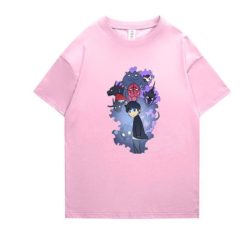 Unisex Anime Print Short-sleeved T-shirt