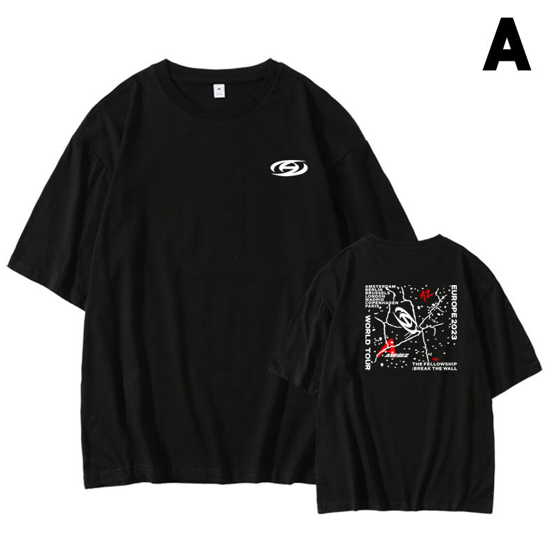 Unisex Kpop Cotton Short-sleeved T-shirt