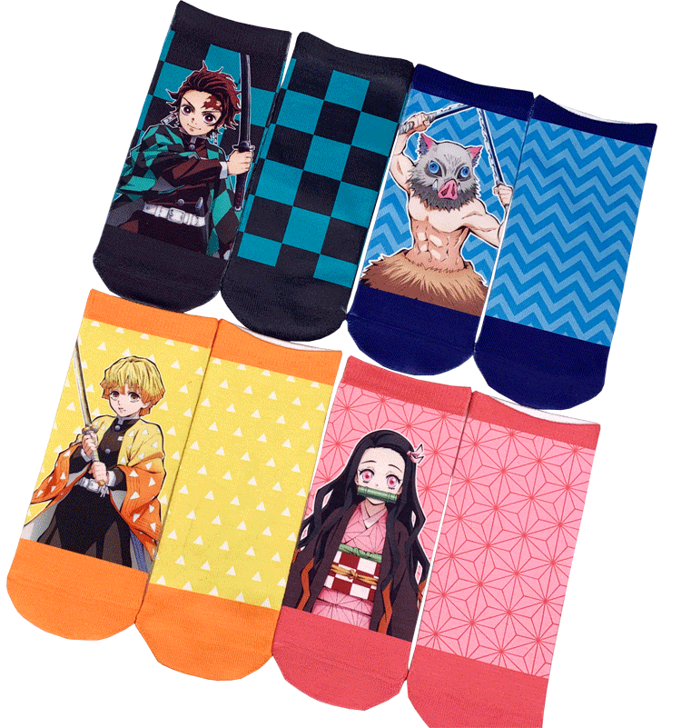 Women's Anime Printed Boat Socks