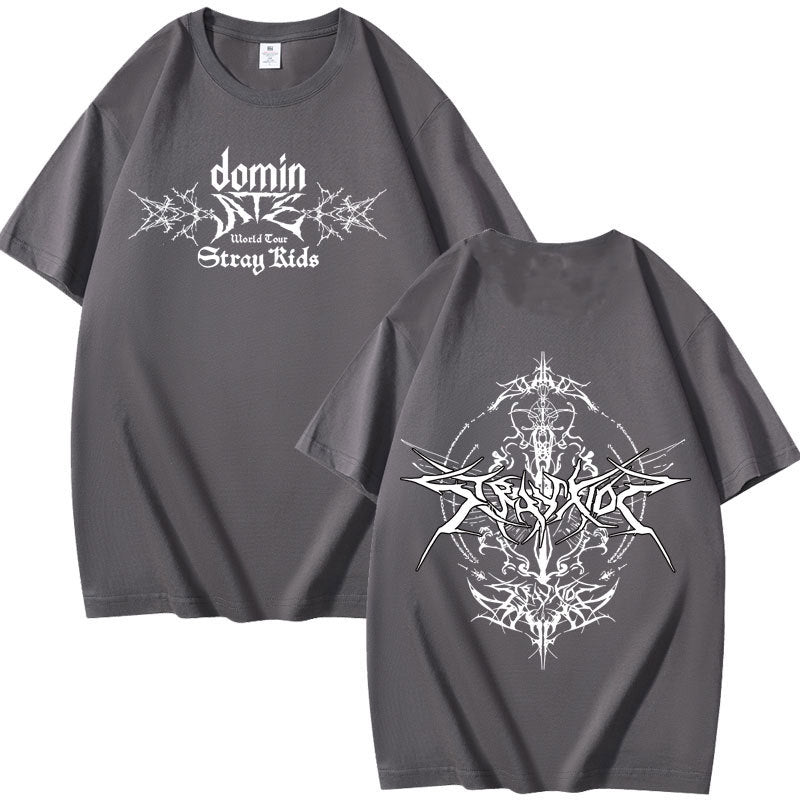 Unisex Kpop Dominate Print Short Sleeve T-shirt