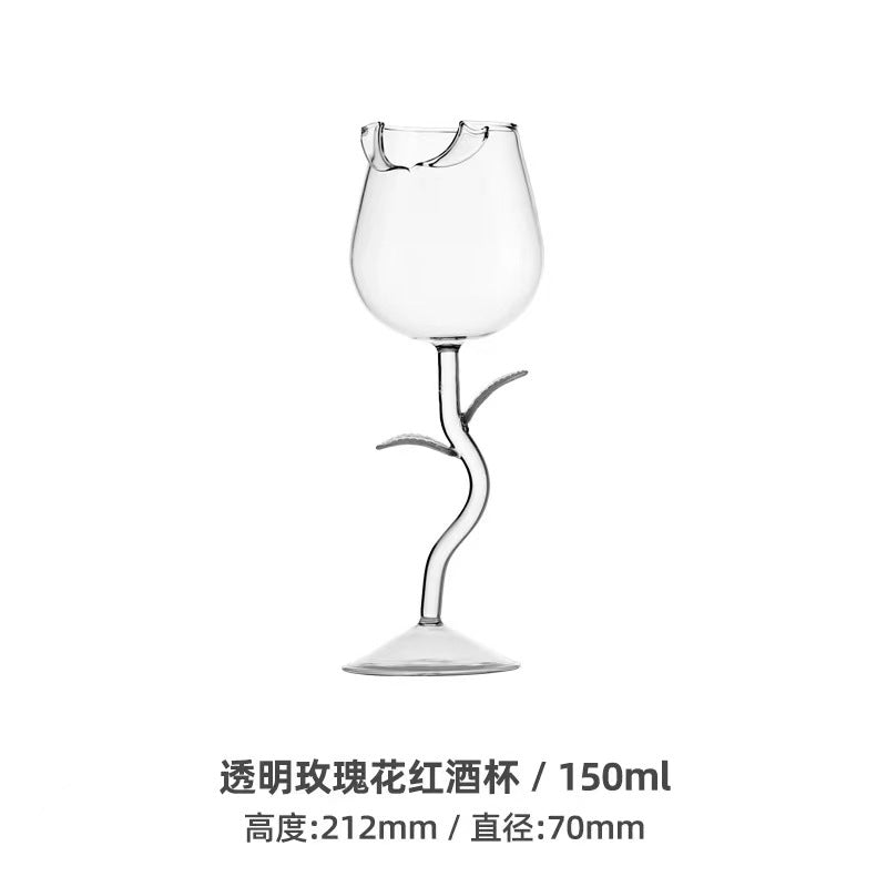 Romantic Rose Shape Wine Glasses