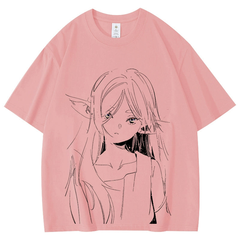 Unisex Anime Cotton Short Sleeve T-Shirt