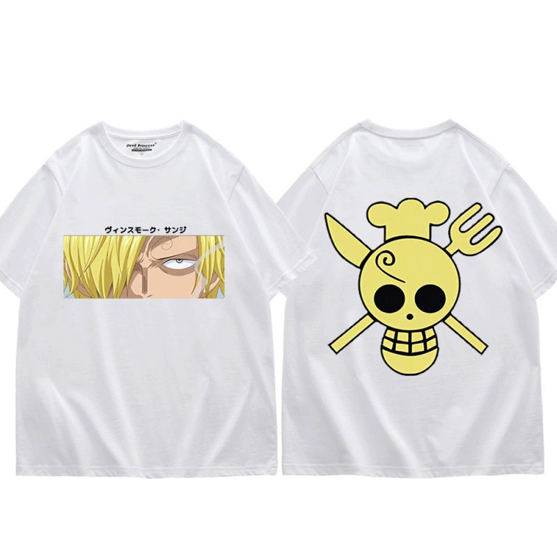 Unisex Anime Sanji Print Loose T-Shirt