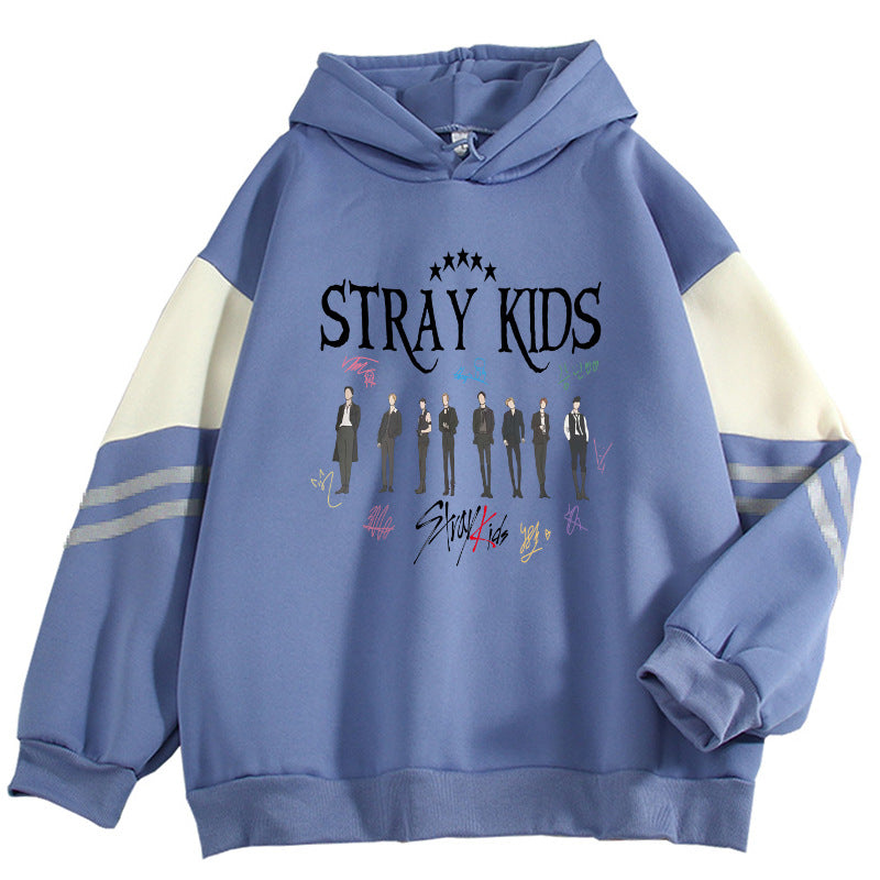 Casual Kpop Pullover Color Block Hoodie