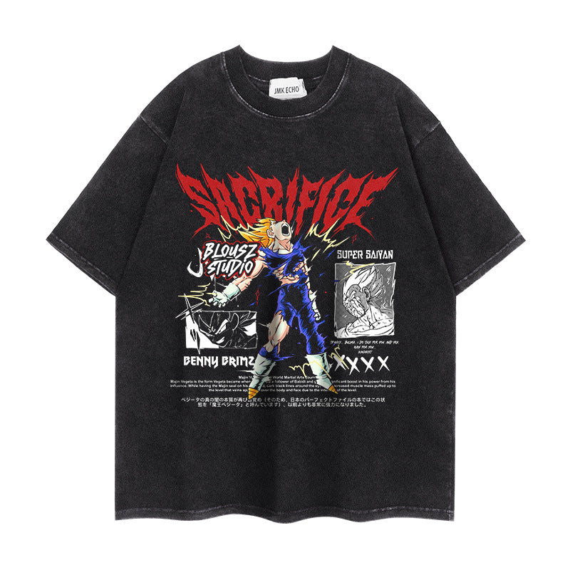 Casual DBZ Washed Short-sleeved T-shirt