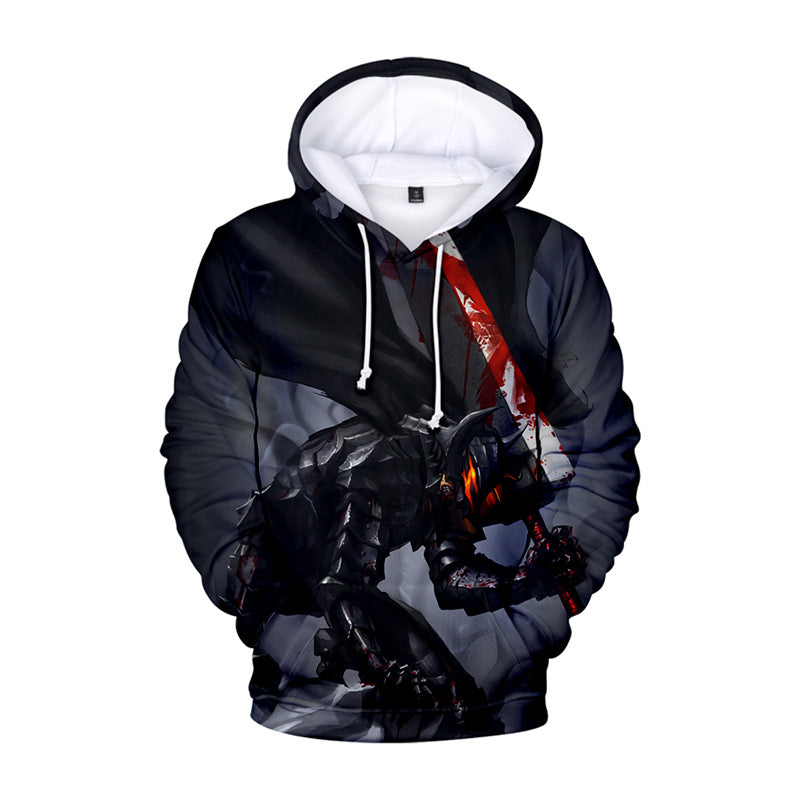 Unisex Anime Digital Printed Pullover Hoodie