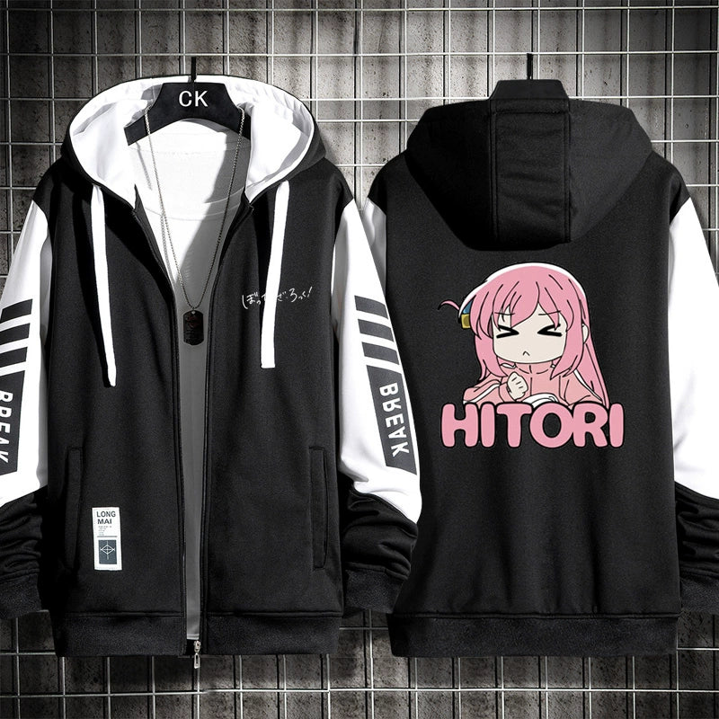 Unisex Cute Anime Cos Zipper Hooded Jacket