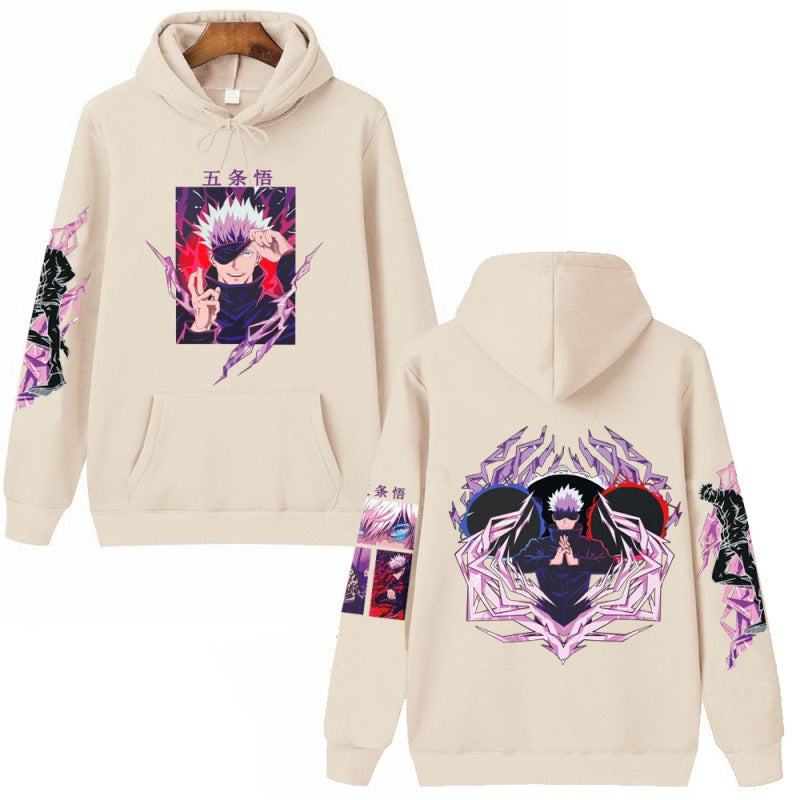 Unisex Anime Gojo Print Loose Hoodie