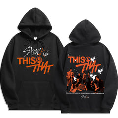 SKZ This & That Graphic Printed Black Hoodie