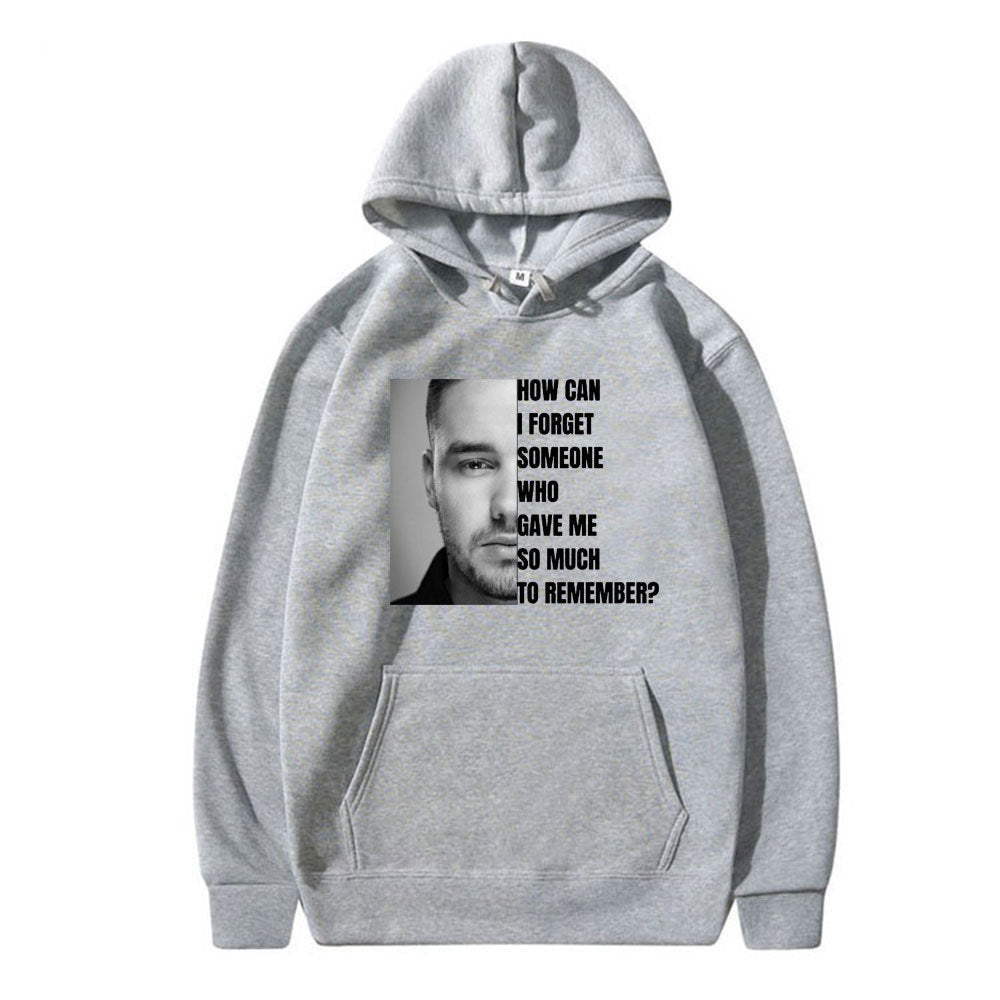 Casual Liam Tribute Letter Print Hoodie