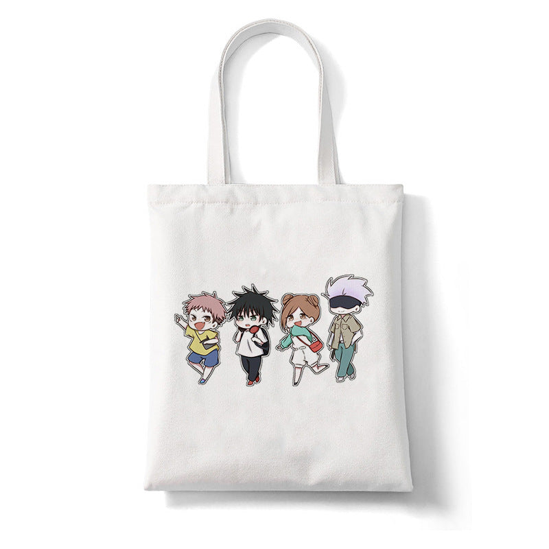 Trendy Anime Printed Canvas Shoulder Tote Bag