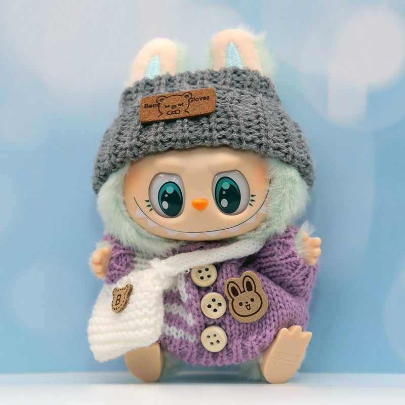 Knitted Sweater Hat Bag Doll Replacement Clothes Set