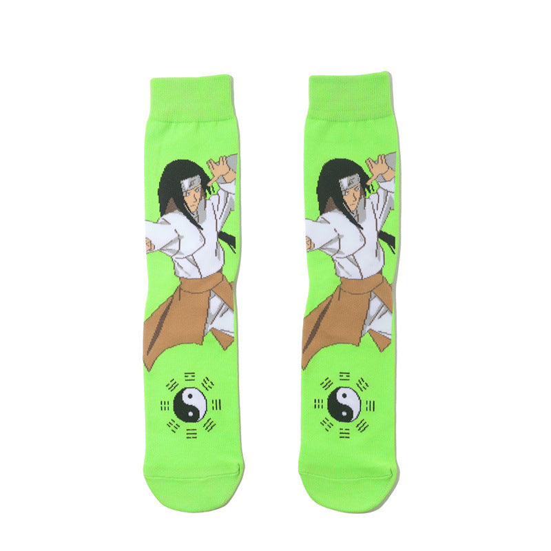 Trendy Men's Anime Cotton Socks