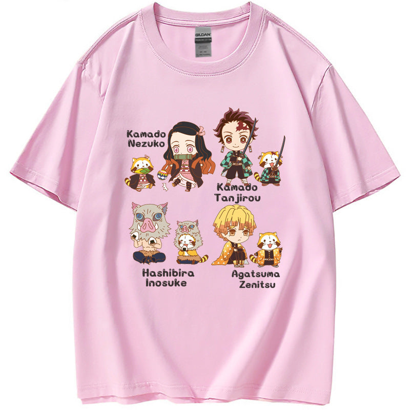 Casual Cartoon Anime Printed Short-sleeved T-shirt