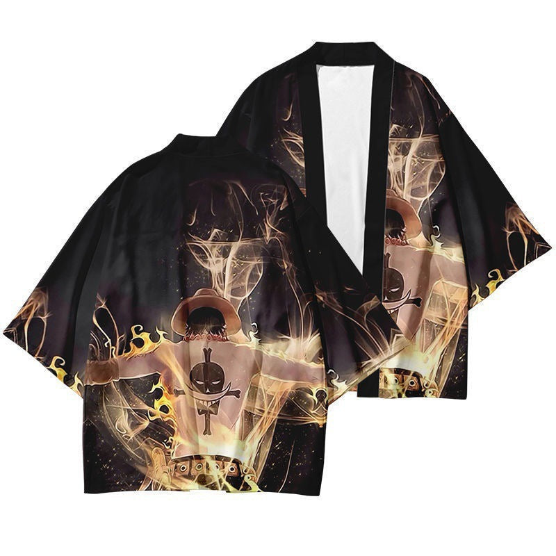 Cool Men's 3D Print Cosplay Kimono Cloak