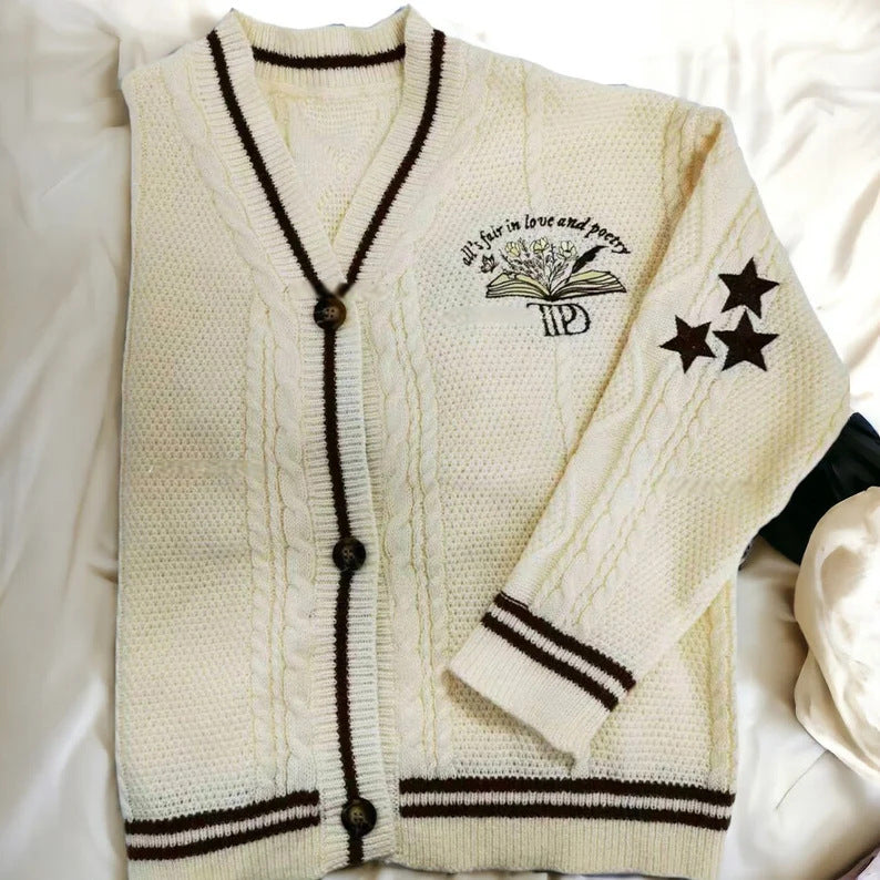 Casual TTPD Star Cardigan Sweater