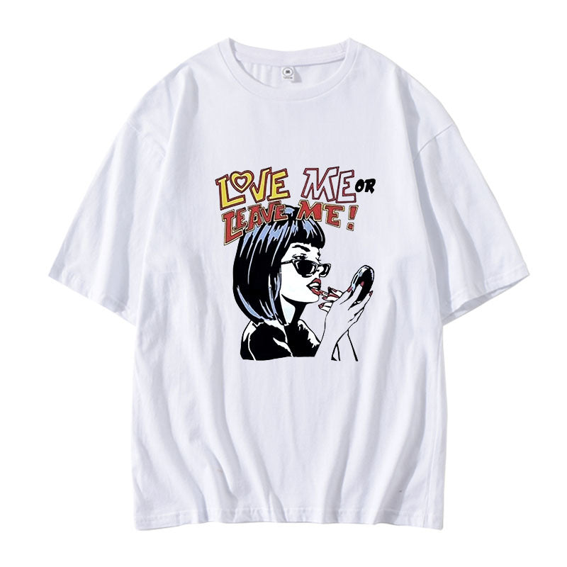 Versatile Round Neck Printed Short-sleeved T-shirt