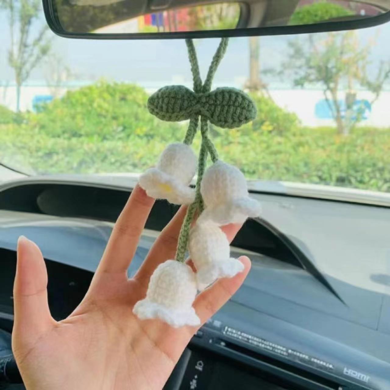 Lily Of The Valley Crochet Car Charm