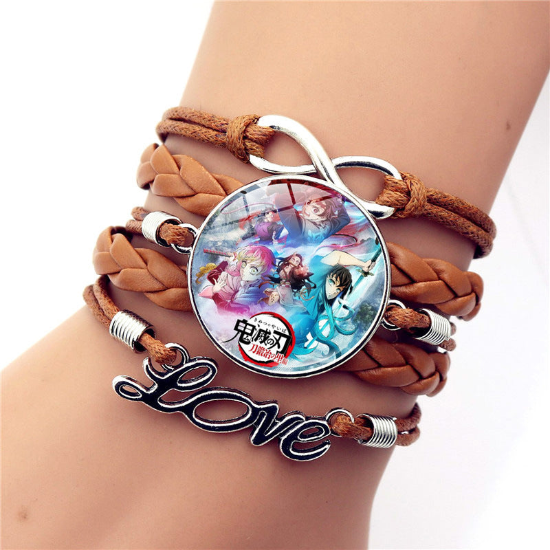 Casual Anime Brown Braided Rope Bracelet