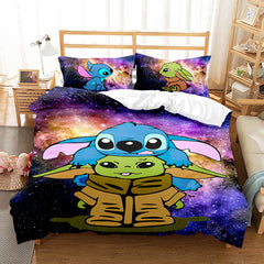 Yoda Digital Print Three-piece Bedding Quilt Cover