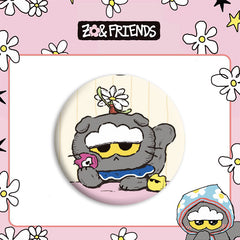 GD Cat Badge Mirror Keychain