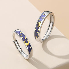 Day and Night Sun and Moon Couple Rings