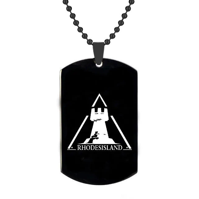 Game Cool Pattern Silver/black Tag Necklace