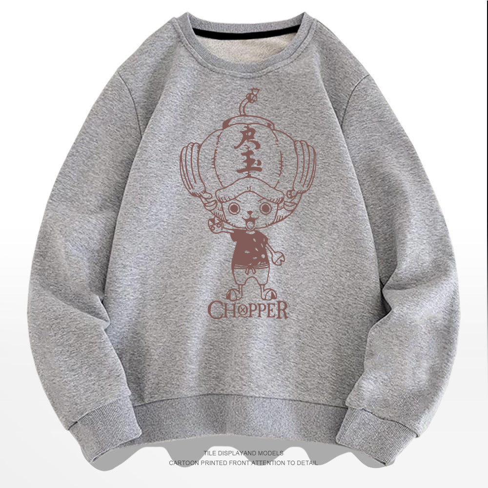 Casual Chopper Pattern Crew Neck Sweatshirt