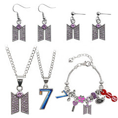 Creative BANGTAN Pendant Necklace Bracelet Earrings