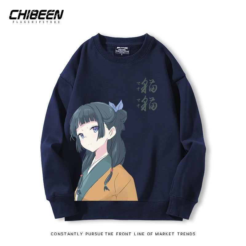 Casual Girls Anime Crew Neck Sweatshirt