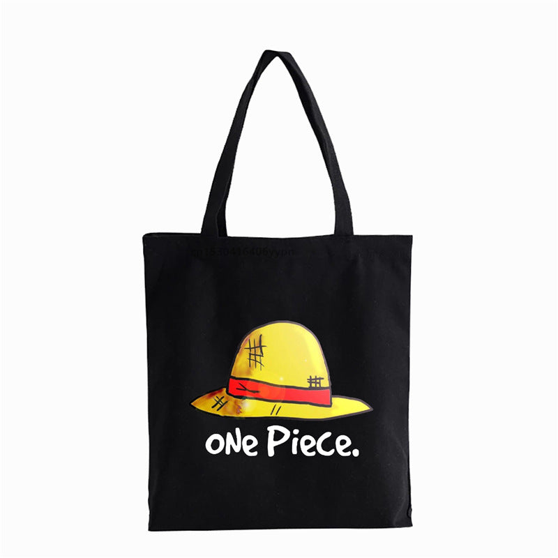 Trendy Luffy Printed Canvas Shoulder Tote Bag