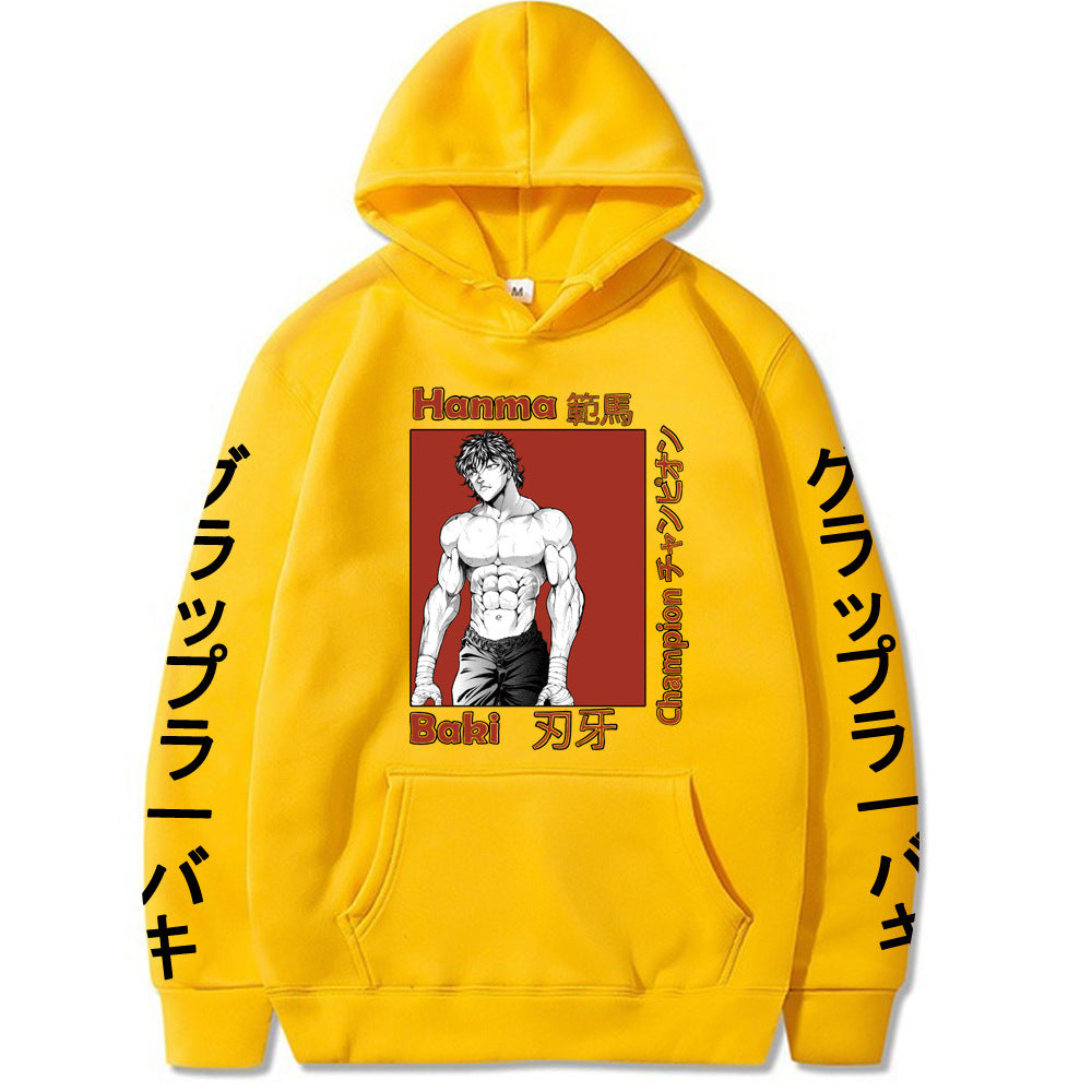 Unisex Anime Baki Printed Loose Hoodie