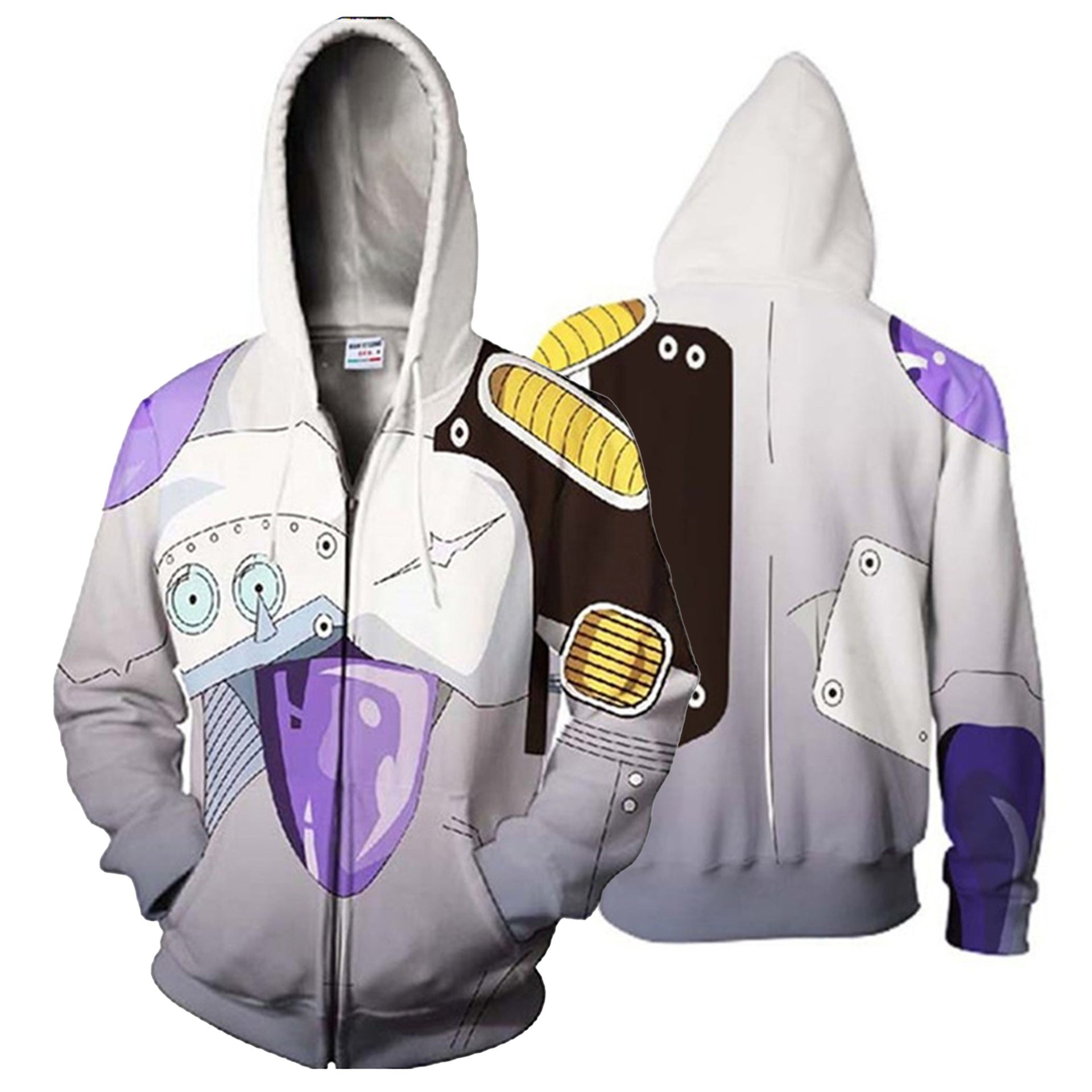 Unisex Casual Anime 3D Printed Zipper Cosplay Hoodie