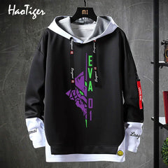 EVA 01 Fake Two Piece Pullover Hoodie