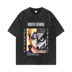 Retro Anime Washed Casual Loose T-shirt