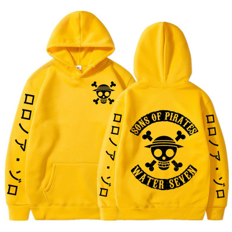 Unisex Sons of Pirates Print Loose Hoodie