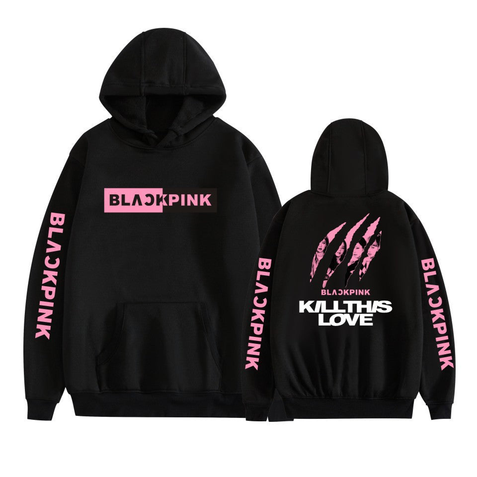 KPOP Girls' Casual Letter Print Hoodie