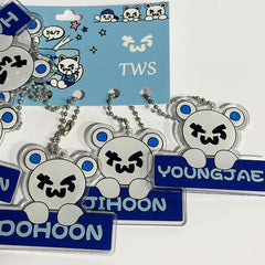 TWS Name Tag Acrylic Pendant Keyring Set