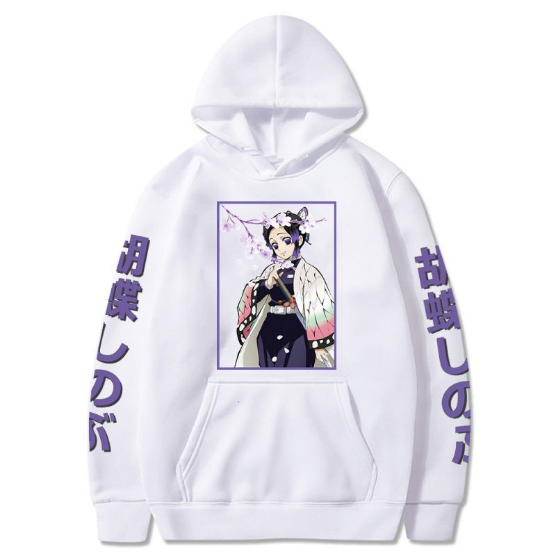 Casual Anime Butterfly Printed Loose Hoodie