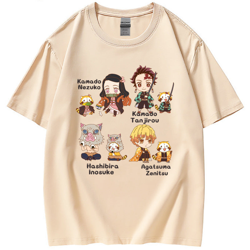 Casual Cartoon Anime Printed Short-sleeved T-shirt