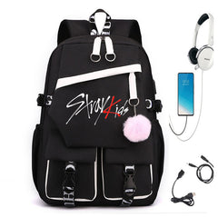 SKZ Logo Printed Large Capacity Backpack
