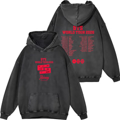 Vintage BANGTAN 2026 Tour Cotton Washed Hoodie