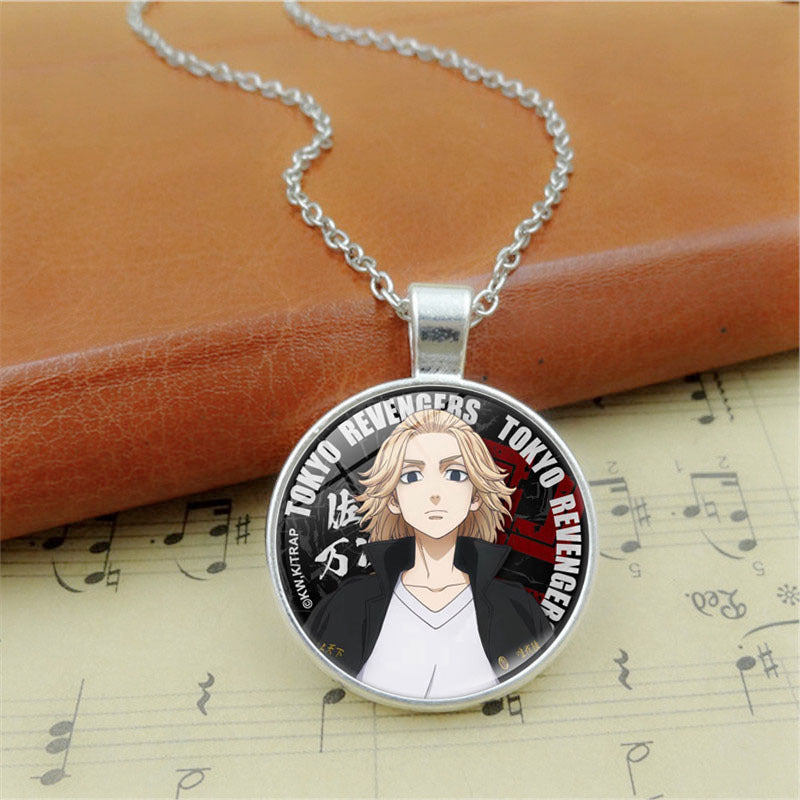 Retro Anime Time Gem Pendant Necklace
