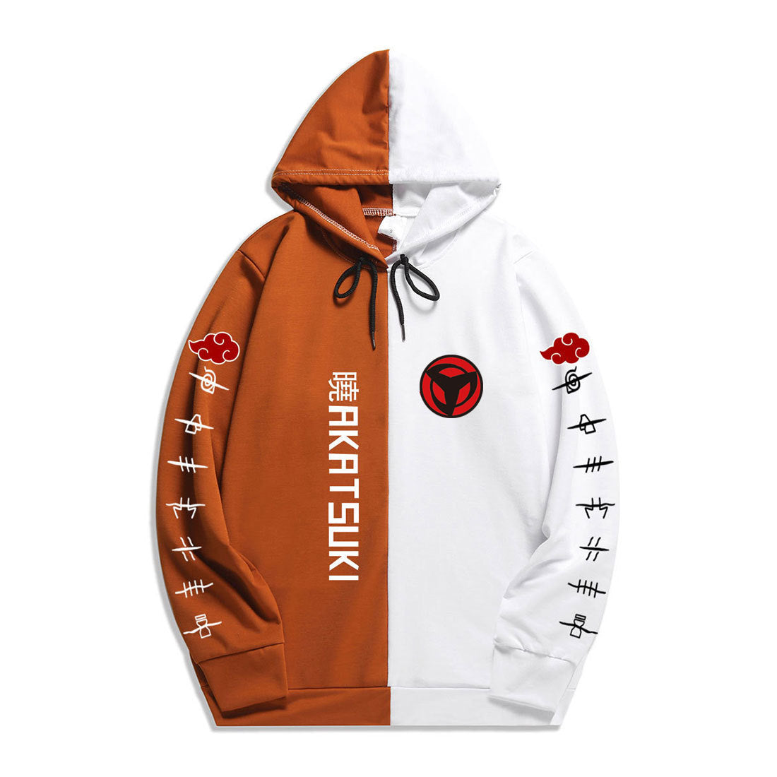 Unisxe Anime Printed Loose Color Block Hoodie